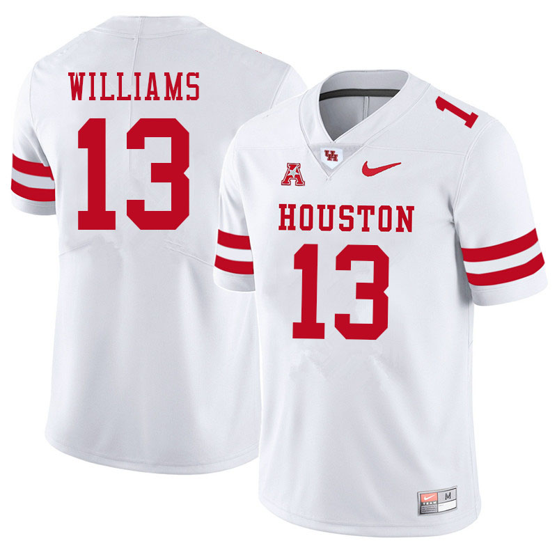 Men #13 Sedrick Williams Houston Cougars College Football Jerseys Sale-White - Click Image to Close